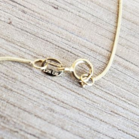 14k solid gold lariat necklace - Picture 2 of 3
